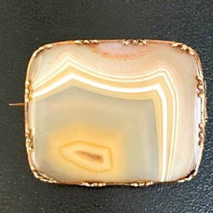 TAKE 1/2 OFF! Antique 9K (or 9ct) rose gold & agate brooch